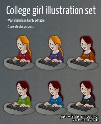 College Girl Vector Illustration for PHSP