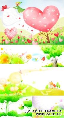 Abstract Spring Psd Backgrounds pack 4 for PHSP