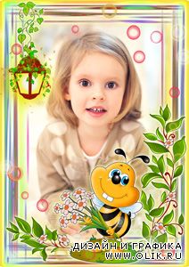 Детские рамки для фото.  Пчелки