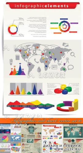 Инфографик и диаграмма часть 10 | Infographics and chart vector set 10
