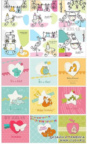 Baby vector cards 
