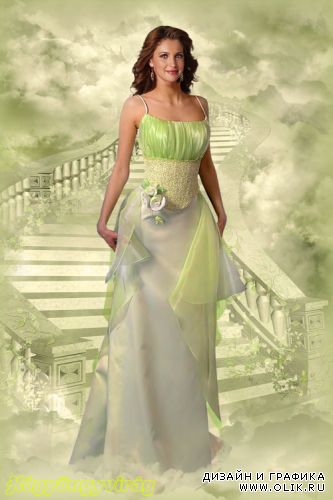 Бледно-зеленое платье