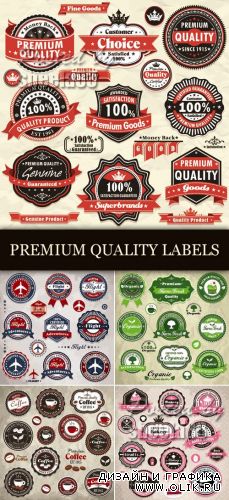 Vintage Premium Quality Labels Vector