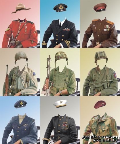 Военная форма для фотомонтажа / Military uniforms for the photomontage
