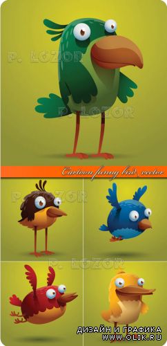 Мультяшные птицы | Cartoon funny bird vector