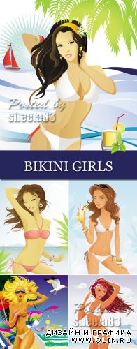 Beautiful Bikini Girls Vector