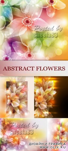 Abstract Flowers Backgrounds Vector 4