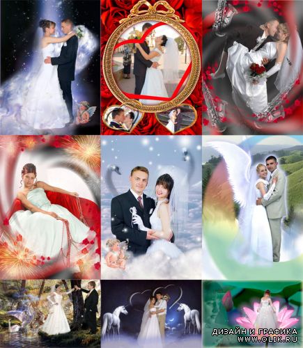 Оформление свадебных фотографий в PSD / Processing of wedding photos in a PSD