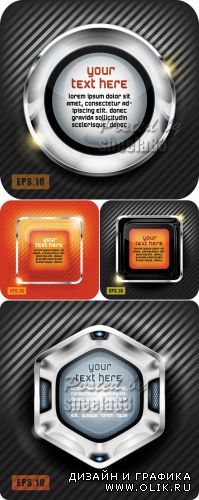 Metal Backgrounds with Glass Frames Vector