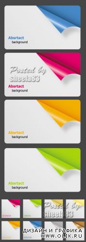 Simple Color Cards Vector