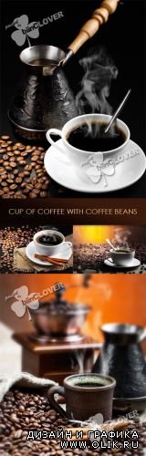 Cup of coffee with coffee beans 0240