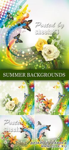 Colorful Summer Backgrounds Vector