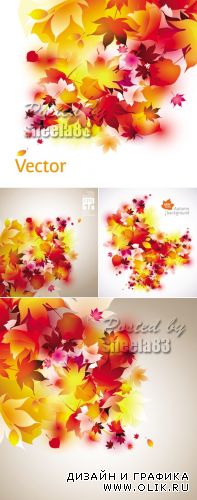 Abstract Autumn Leaves Vector