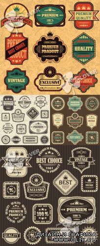 Set of vintage labels and stickers 0248