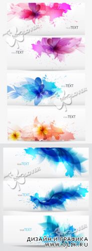 Abstract banners with flowers 0248