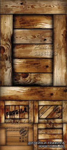 Wooden Box Backgrounds Vector