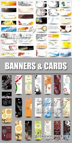 Glossy Banners & Cards Vector