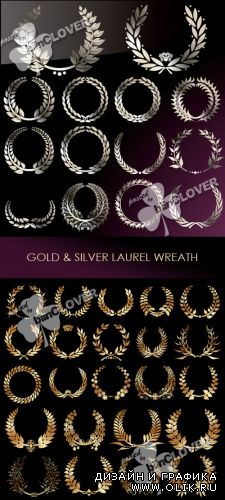 Gold and silver laurel wreath 0265