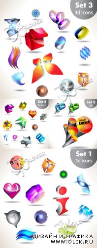 Collection of 3D icons for business 0265