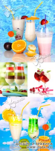 Delicious milk shakes and  fruit jelly 0278