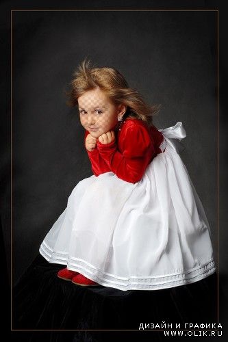 Шаблон для фотомонтажа - Художественный портрет девочки