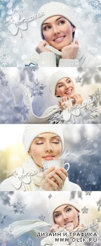 Beautiful girl and winter design 0292