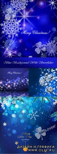 Blue background with snowflakes 0294