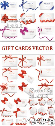 Gift Cards with Ribbons Vector