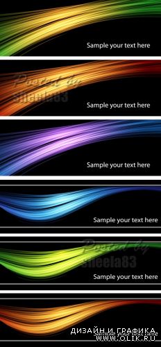 Black Abstract Banners Vector