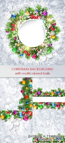 Christmas background with multicolored balls 0298