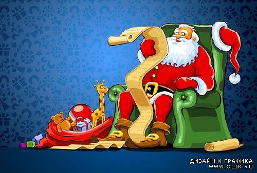 Санта Клаус- рождественский векторный сток