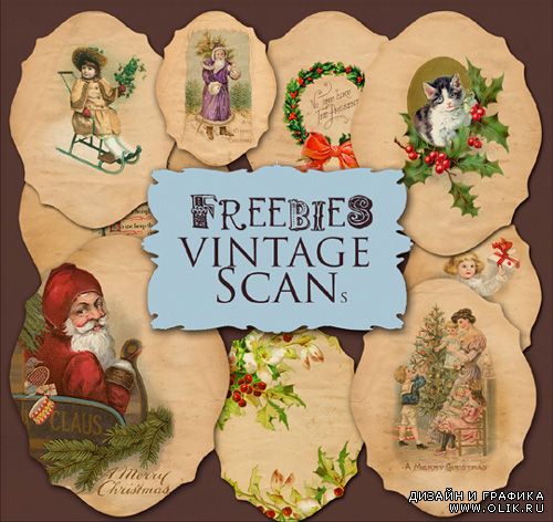 Christmas Labels in Vintage Style