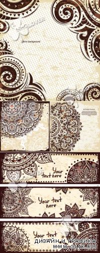 Ornamental backgrounds and banners 0308