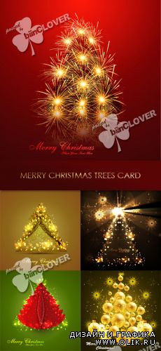 Merry Christmas trees card 0309