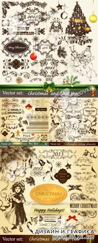 Christmas ornaments and decorative elements 0316