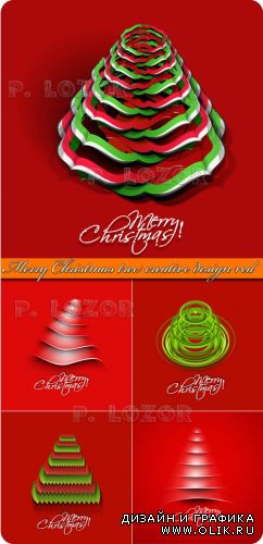 2013 Новогодняя ёлка креативный дизайн | 2013 Merry Christmas tree creative design red vector background