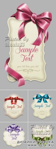 Vintage Cards with Bows Vector