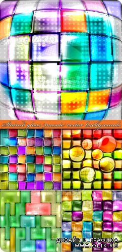 Мозаика из стекла фоны | Stained glass mosaic vector backgrounds
