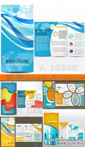 Брошюра из трёх страниц часть 15 | Tri fold business brochure vector set 15
