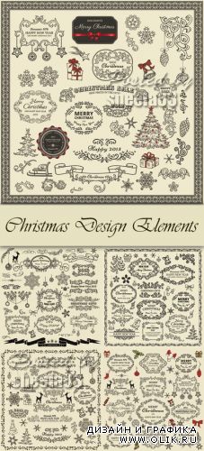 Christmas & New Year Design Elements Vector 2