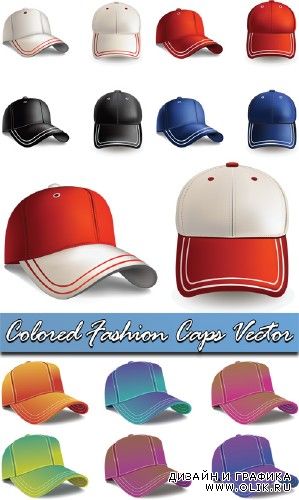 Colored Fashion Caps Vector