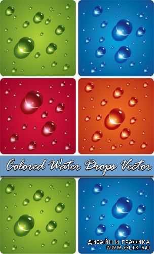 Colored Water Drops Vector
