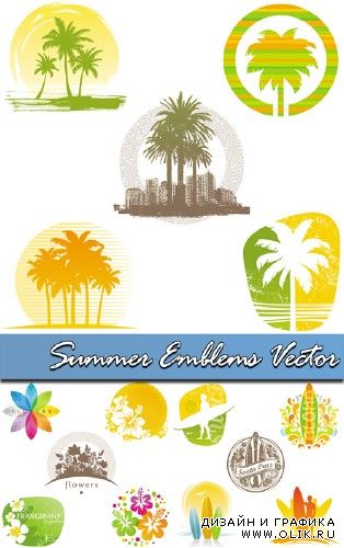 Summer Emblems Vector