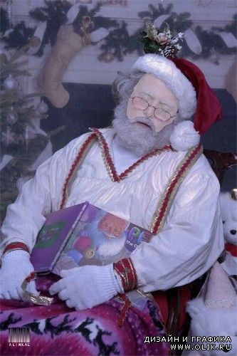 Шаблон для фотошоп - Спящий Санта!