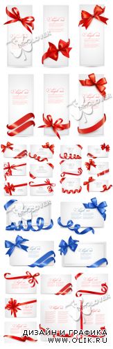 Gift cards with bows and ribbons 0345