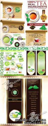 Tea design elements and banners 0347