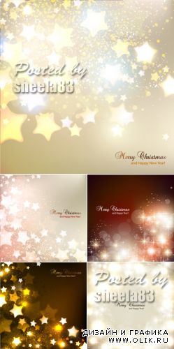 Sparkling Stars Christmas Backgrounds Vector