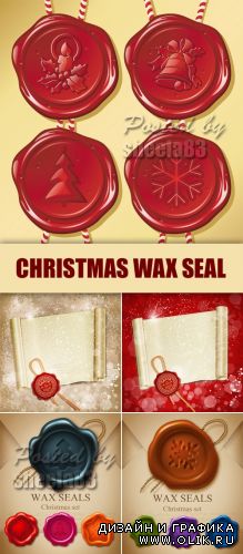 Christmas Wax Seal Vector