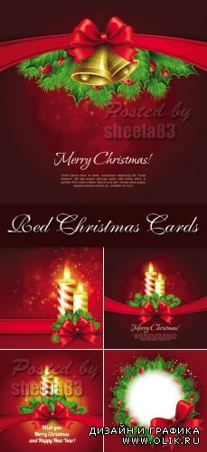 Red Christmas Backgrounds Vector 2