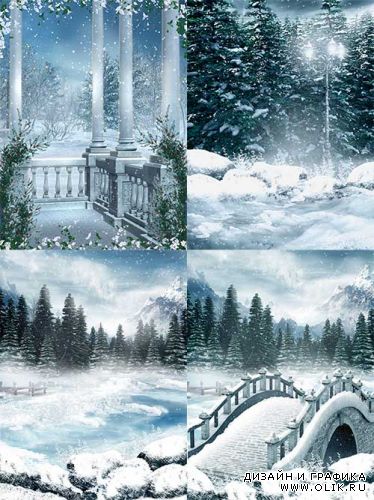 Фоны – Зима в Готическом стиле / Backgrounds – Winter in Gothic style